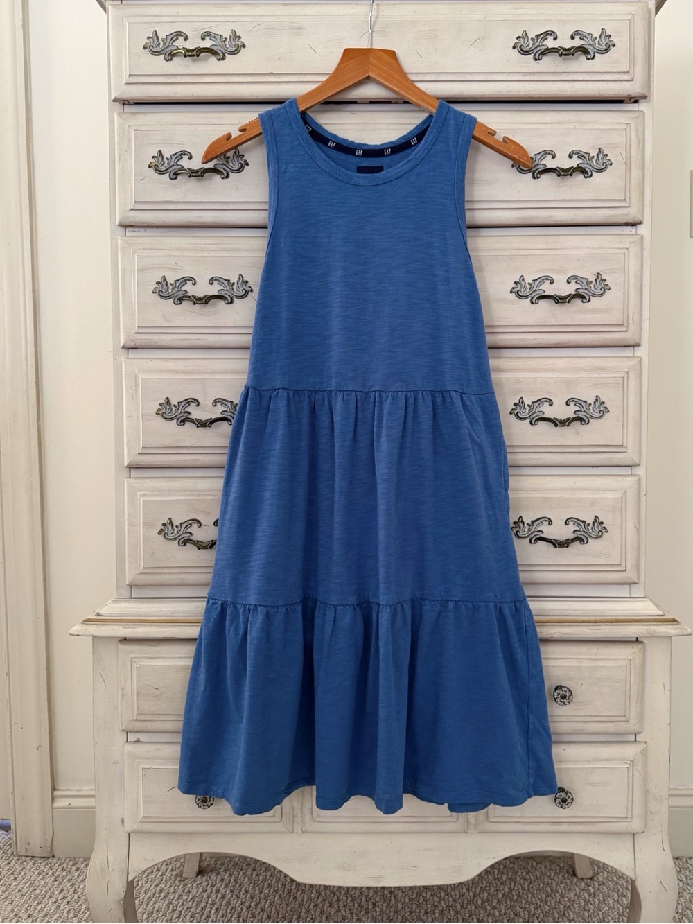 Gap Blue Tiered Babydoll Pocketed Dress